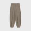 Charlie Tailored Barrel Trousers – Mixed Weave Beige | Høj Talje & Skræddersyet