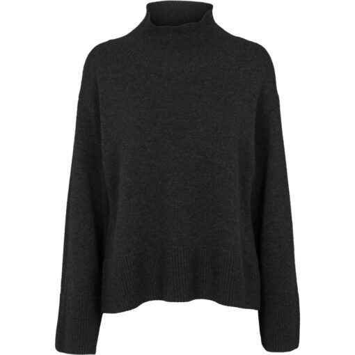 Basic Apparel – Cady T-Neck, Dark Grey Mel. - Billede 4