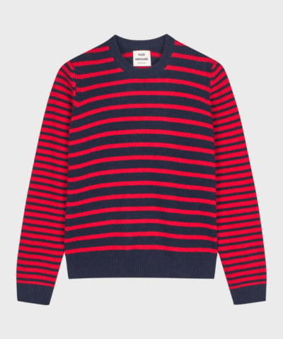 Mads Nørgaard Cashmere Blend Ingrid Knit – Deep Well med Goji Berry detaljer.