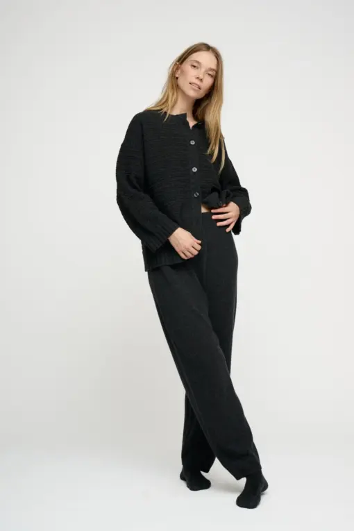 Moshi Moshi Mind – Dora Cardigan Merino, Charcoal Melange - Billede 3
