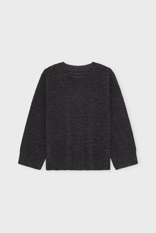 Moshi Moshi Mind – Dora Cardigan Merino, Charcoal Melange - Billede 4