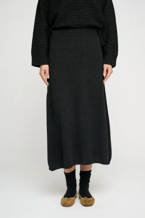 Moshi Moshi Mind - Elma Skirt Merino, Charcoal Melange - Billede 6
