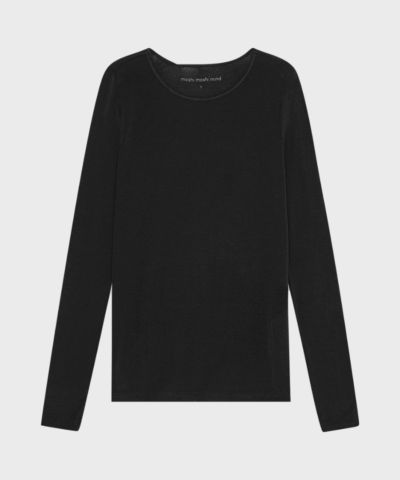 Evermore Tee i sort TENCEL™ modal med tommelfingerhul fra moshi moshi mind