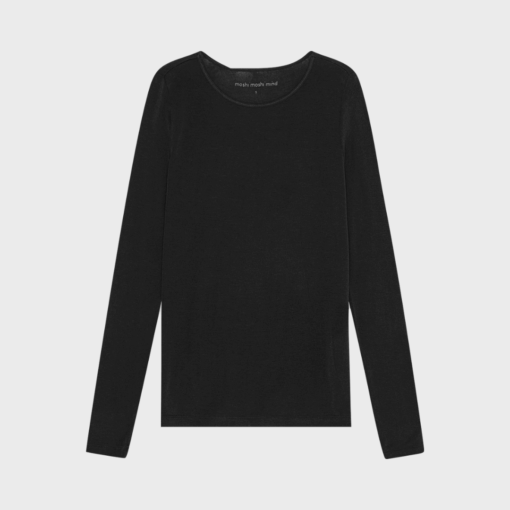 Evermore Tee i sort TENCEL™ modal med tommelfingerhul fra moshi moshi mind
