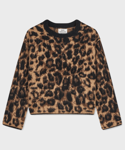 Garzati Madison Sweater i leopardprint fra Mads Nørgaard – regular fit strik.