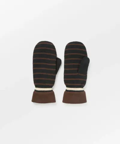 Alternative view of Beck Söndergaard – Thin Striped Emerald Mittens, Sort