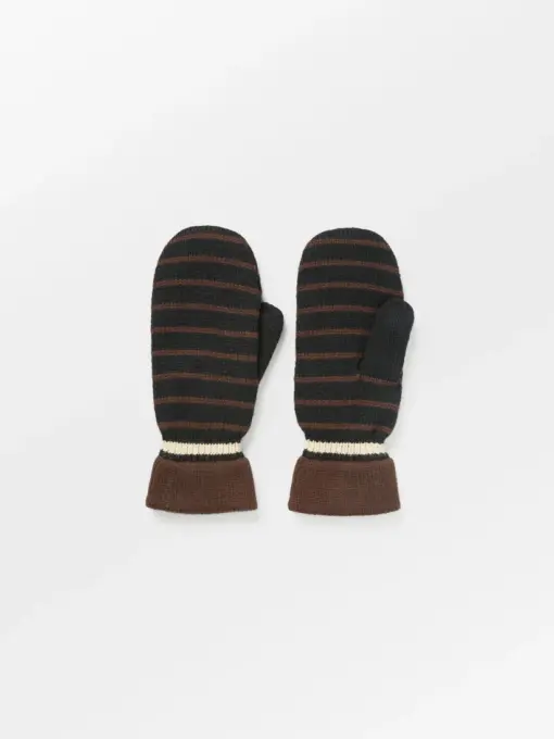 Beck Söndergaard – Thin Striped Emerald Mittens, Sort - Billede 2
