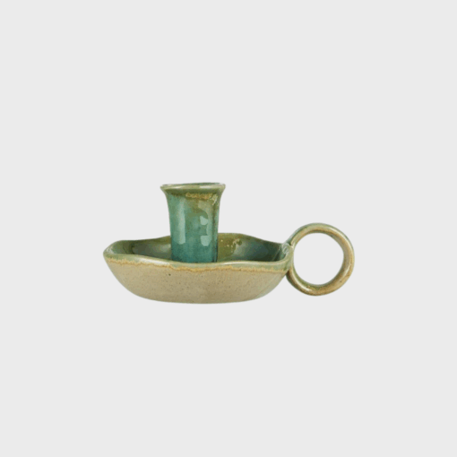Ib Laursen Lysestage – Ocean Green | Stentøj til 2,2 cm lys