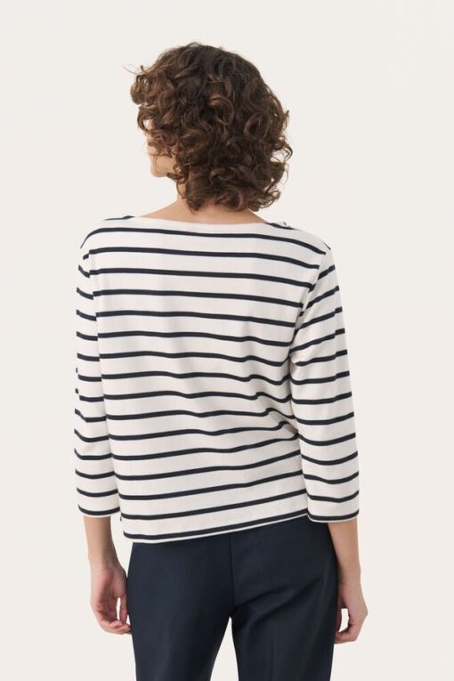 Part Two – Nela T-shirt, Dark Navy Stripe - Billede 5