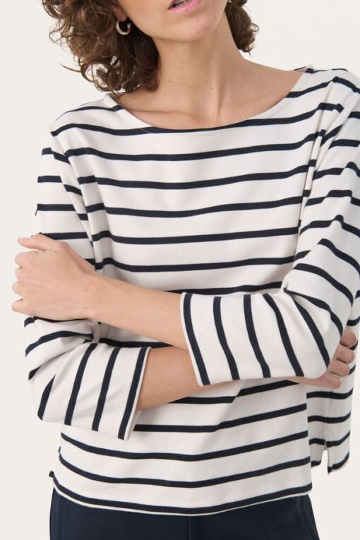 Part Two – Nela T-shirt, Dark Navy Stripe - Billede 4