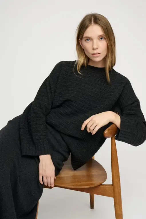 Moshi Moshi Mind - Elma Skirt Merino, Charcoal Melange - Billede 2