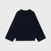 Oak Cable Knit navy sweater fra moshi moshi mind med kabelstrik og brede ribkanter