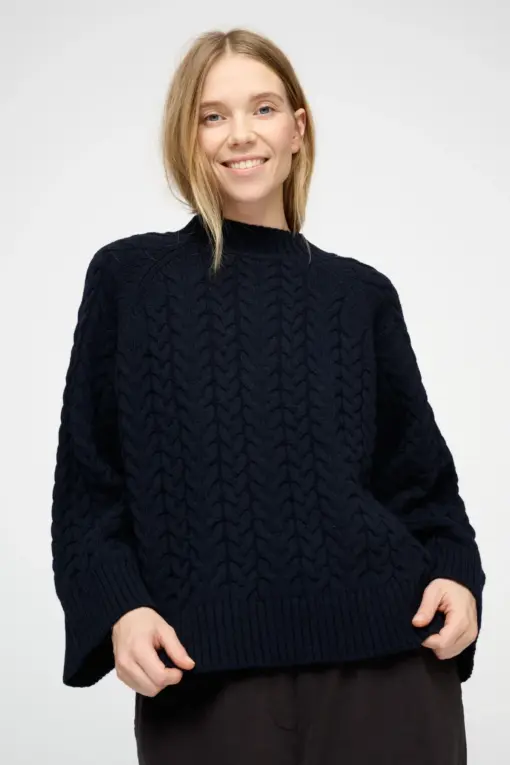 Moshi Moshi Mind – Oak Cable Knit, Dark Navy - Billede 2