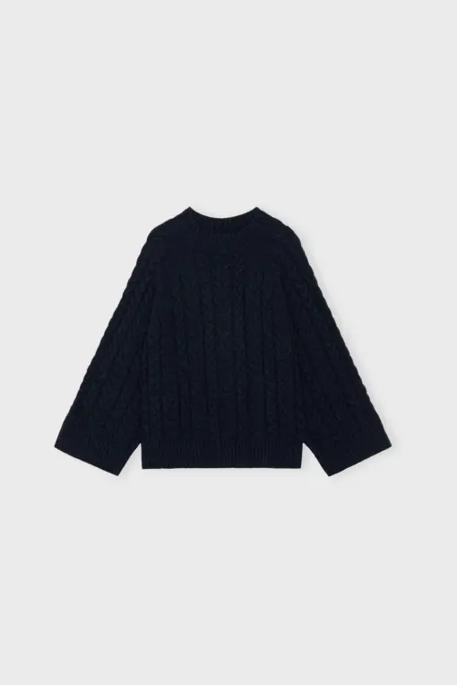 Moshi Moshi Mind – Oak Cable Knit, Dark Navy - Billede 7