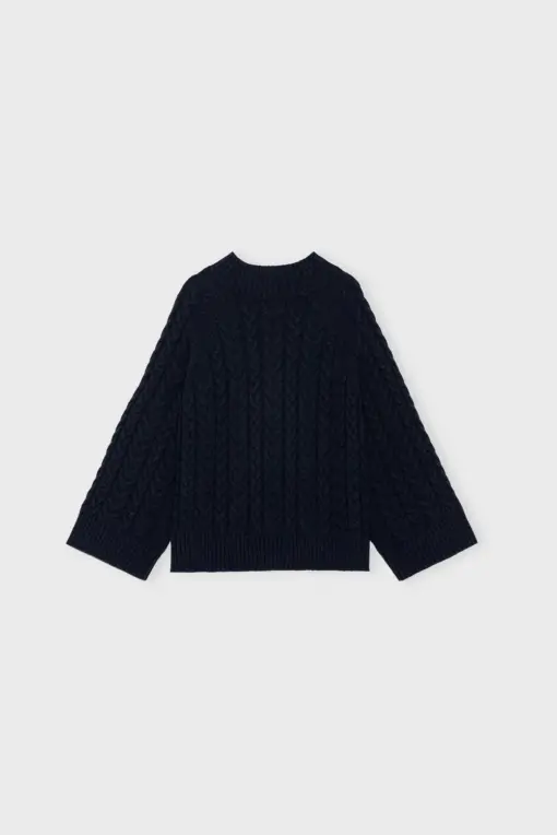 Moshi Moshi Mind – Oak Cable Knit, Dark Navy - Billede 6