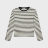 Pablo Maggie Tee LS i Vanilla Ice / Black – ribstrikket t-shirt i økologisk bomuld.