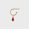 STINE A Ørering med Rød Sten – 18K Forgyldt Sterling Sølv | Elegant Statement