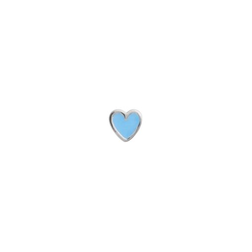 Stine A - Petit Love Heart, Light Blue Enamel Silver - Billede 3