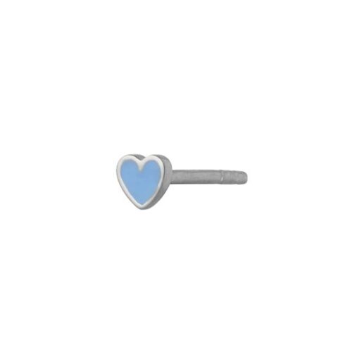 Stine A - Petit Love Heart, Light Blue Enamel Silver - Billede 4