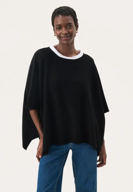 Part Two - Tilanna Poncho Cape, Sort - Billede 3