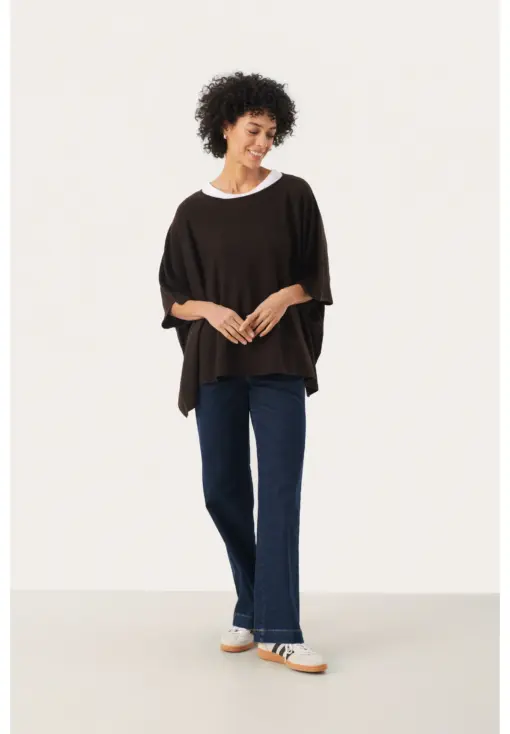 Part Two – Tilanna Poncho Cape, Brun - Billede 2