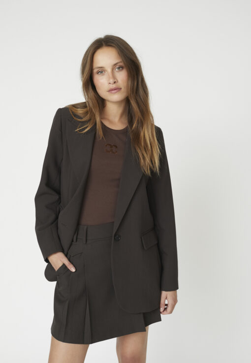 Co’Couture – Volacc Single Oversize Blazer - Dark Brown - Billede 2