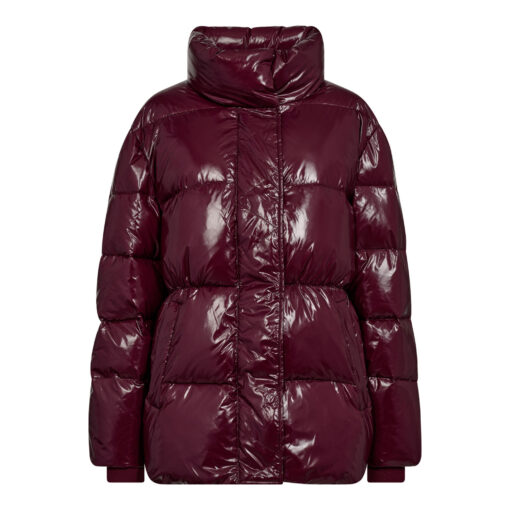 Co'couture - Glossy Puffer Jacket, Plum - Billede 7