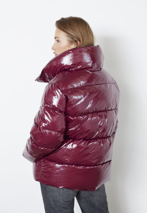 Co'couture - Glossy Puffer Jacket, Plum - Billede 3