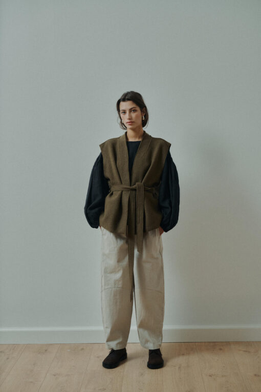 Anne-Mi - Ea waistcoat vest, Oliven - Billede 4