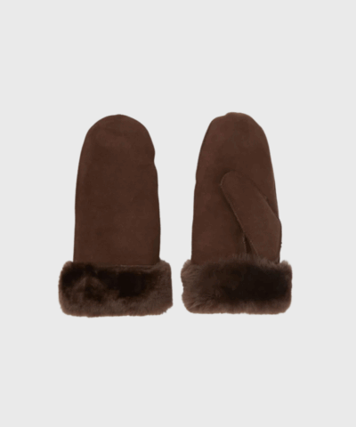 BeckSöndergaard Doa Shearling Mitten – Chocolate Torte | Luksus Luffer