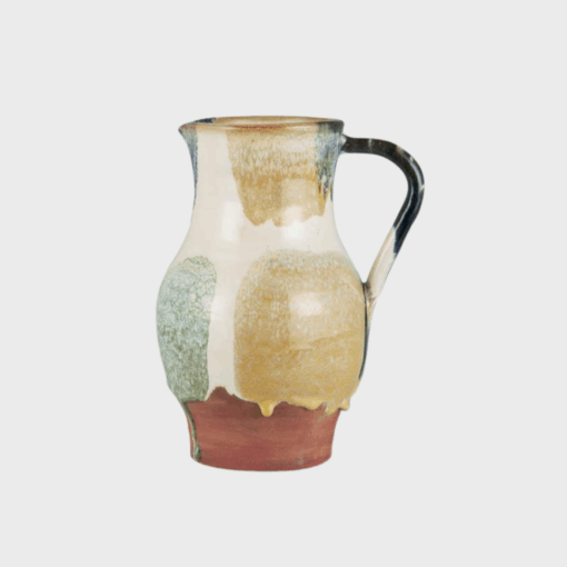 Rustik keramikvase med hank og multifarvet glasur fra Ib Laursen. Del af Avignon-serien – dekorativ og perfekt til blomster.