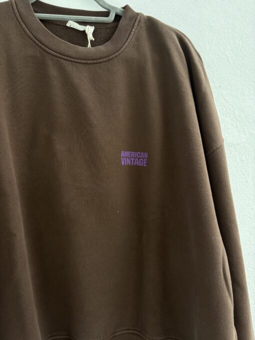 American Vintage -  Plizzy Sweatshirt – Vintage Chestnut, Brun - Billede 2