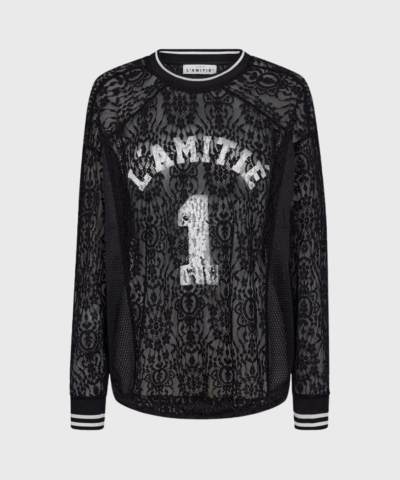 Haute L’Amitié - Lace LS Football Blouse, Black