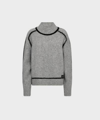 Haute L'Amitié Toby Hem Line Knit – Blød Oversized Strik | Light Grey Melange | Fri Fragt