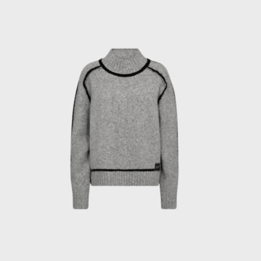 Haute L'Amitié Toby Hem Line Knit – Blød Oversized Strik | Light Grey Melange | Fri Fragt