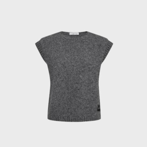 Haute L’amitié Toby Knit Vest – Blød Strikvest i Mid Grey Melange | Fri Fragt