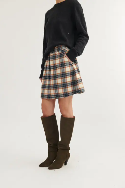 Basic Apparel – Lula Skirt, Blue/Birch - Billede 4
