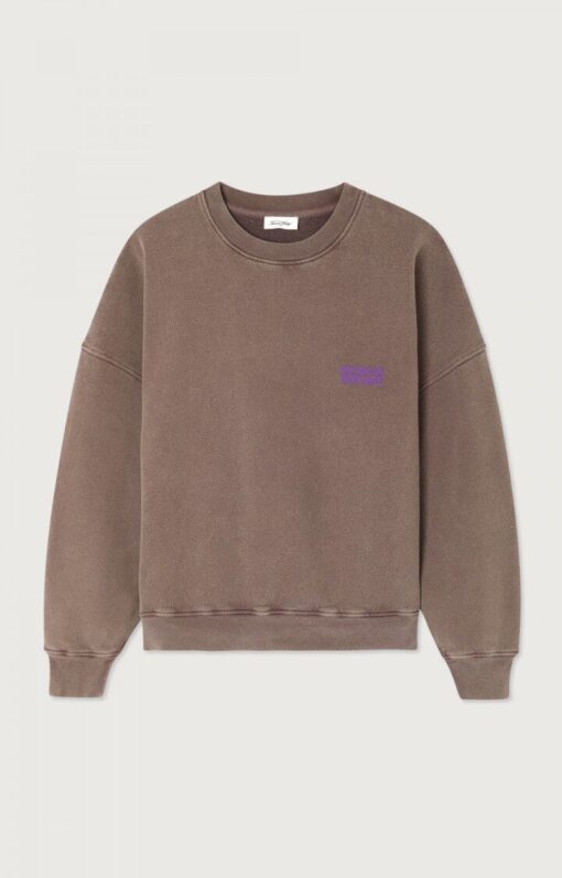 American Vintage -  Plizzy Sweatshirt – Vintage Chestnut, Brun - Billede 3
