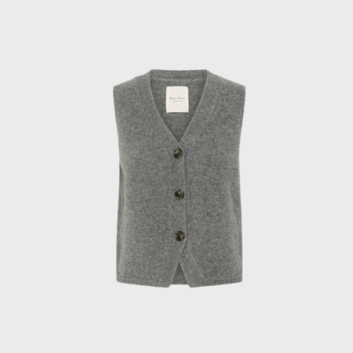 Part Two – SylvaPW Strik (Medium Grey Melange) | Elegant Ribstrik | Fri Fragt