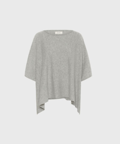 Part Two Tilanna Poncho Cape – Grå | Blød Strikbluse