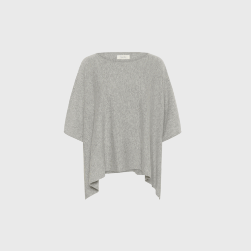 Part Two Tilanna Poncho Cape – Grå | Blød Strikbluse