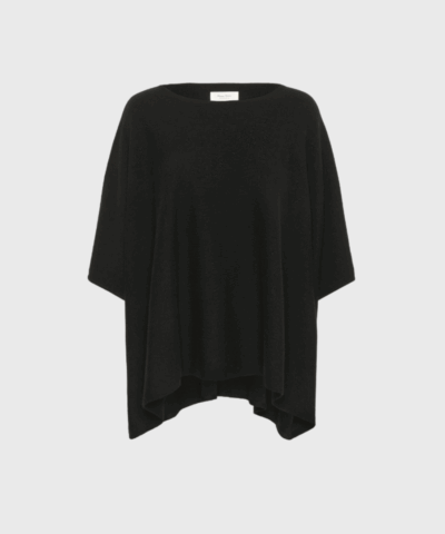 Part Two Tilanna Poncho Cape – Sort | Blød Strikbluse