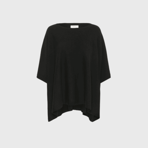 Part Two Tilanna Poncho Cape – Sort | Blød Strikbluse