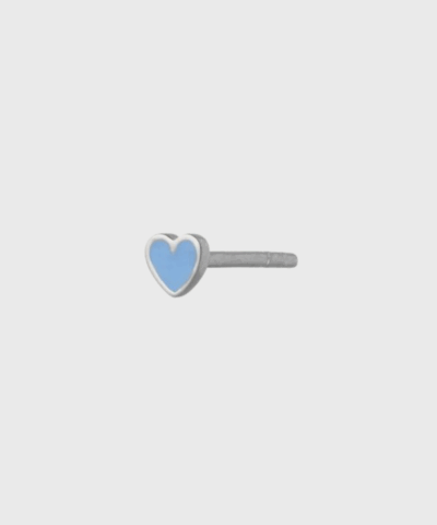 Stine A - Petit Love Heart, Light Blue Enamel Silver