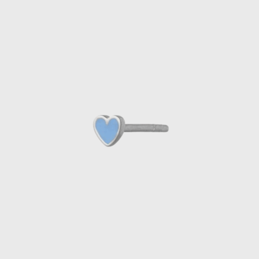 Stine A - Petit Love Heart, Light Blue Enamel Silver