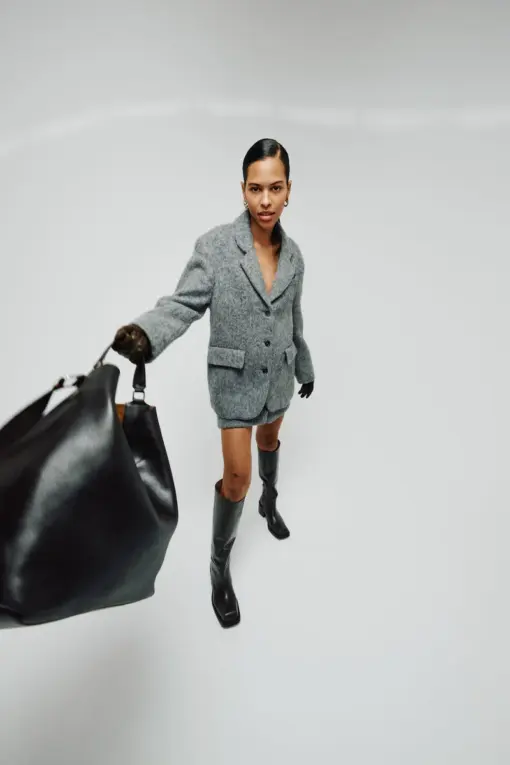 Rabens Saloner - Olympia Fuzzy Skirt, Grey Melange - Billede 3