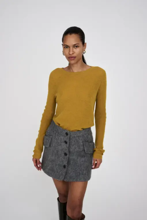 Rabens Saloner - Olympia Fuzzy Skirt, Grey Melange - Billede 2