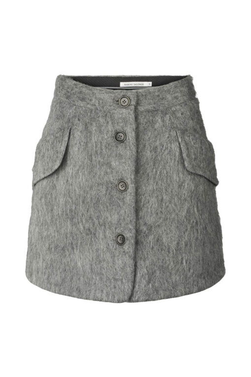 Rabens Saloner - Olympia Fuzzy Skirt, Grey Melange - Billede 5