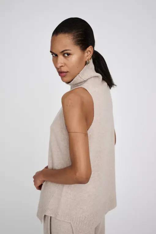Rabens Saloner - Diara Funnel Halter Top, Oatmeal - Billede 2