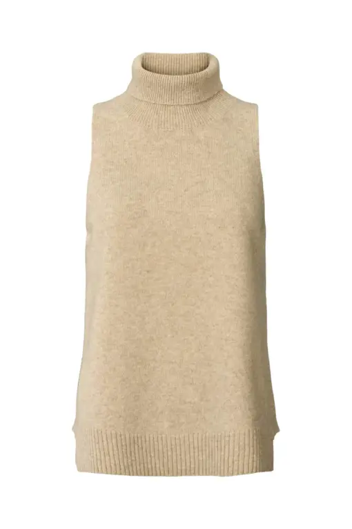 Rabens Saloner - Diara Funnel Halter Top, Oatmeal - Billede 6